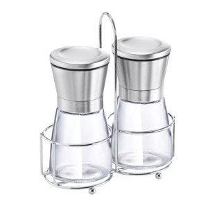 2 db-os bors- és sóőrlő készlet állvánnyal