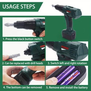 Valósághű elektromos fúró játékkészlet