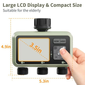 Kerti vízidőzítő - 3 zónás programozható automatikus öntöző időzítő, eső késleltető