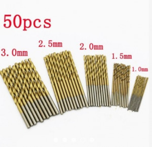 50 db-os fúrószár készlet titán-gyorsacél bevonattal