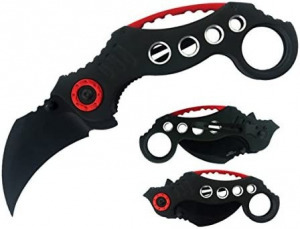 Ork rugós karambit piros-fekete