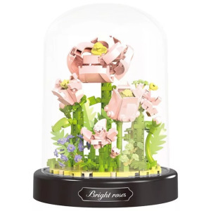 Balody Mini Blocks - Világos rózsa üvegbúrában (365 db-os készlet)