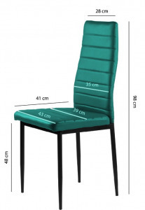 GoldFan méregzöld szék nappali/étkező 2 darabos,fekete láb