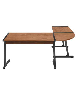 Sarok íróasztal 147 x 112 cm, fém / furnér, dió fal