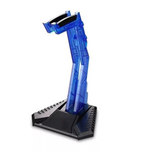 Fejhallgató állvány, gamer headsetekre, fejhallgatókra, kék-fekete