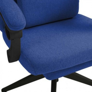 Fejtámlás, lábtartós irodai forgószék sötétkék