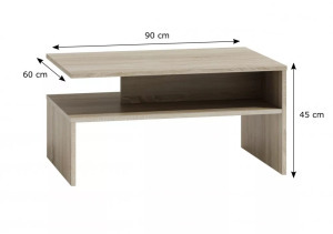 Odell Boston dohányzóasztal, 90x45x60 cm, sonoma