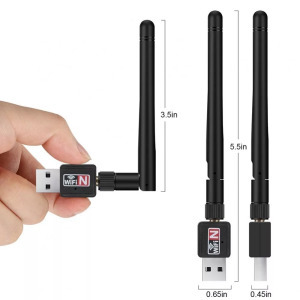 D-Band WiFi adapter, 300Mbps sebesség, 2.4GHz, USB2.0, PC-hez / laptophoz