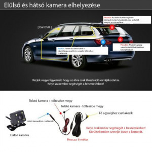 Dupla kamerás fullhd autós eseményrögzítő kamera -első +tolatókamera