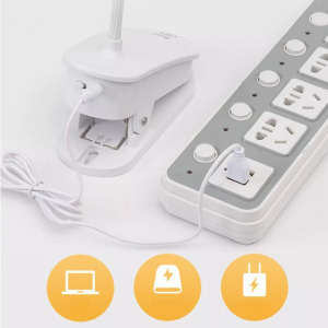 Asztali LED lámpa, csíptetős, állítható fényerő és színhőmérséklet, akkumulátor