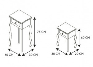 Vintage fiókos kisszekrény (2 db)
