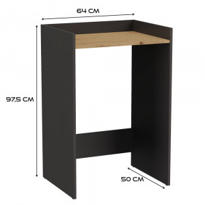 Riano MIX Pola NP fürdőszoba szekrény, 64x97.5x50 cm, antracit-tölgy
