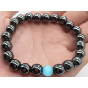 Hematit és kék opál szorongás karkötő