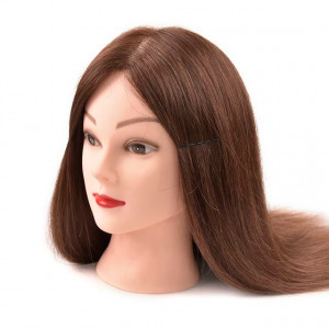 90% humán dús hajú barna női babafej Fanna